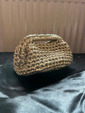 Clunch bag in pelle all'uncinetto personalizzabile