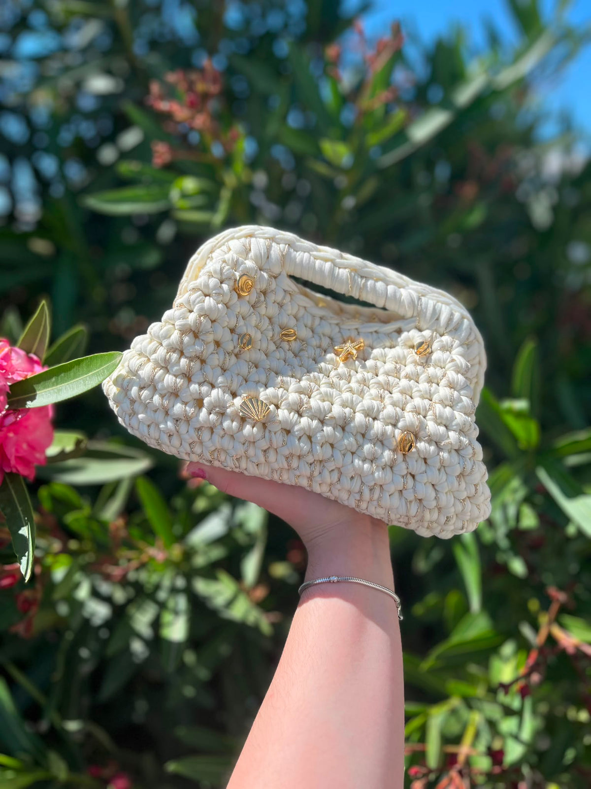 Clunch bag marina all'uncinetto